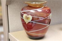 Signed Vanderlaan Art Glass Vase