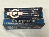 PPU 38 Spl. & Other Mixed Ammo - Full Box - 50 Rds