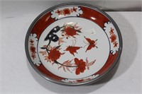An Oriental Ceramic and Pewter Bowl