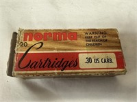 Norma .30 Carbine Ammo - 20 Rds - Boxed