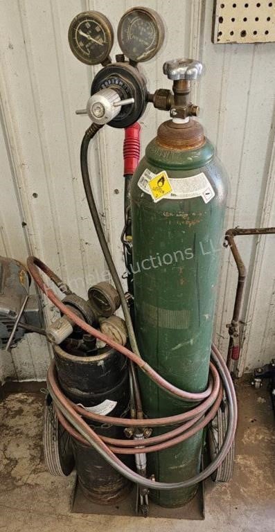 Oxy/Acetylene torch set and cart - in shop