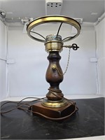 Vintage brown wooden table lamp