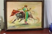Oil on Canvas of a Matador Painting