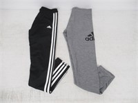 2-Pk Adidas Girl's XL Legging, Black and Grey