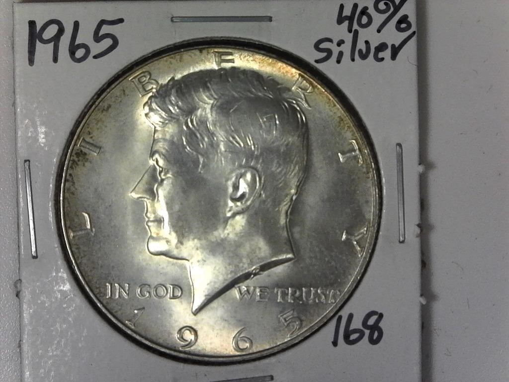 1965 40 % Silver Kennedy Half Dollar