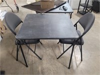 3 Piece - Black Foldable Table / Chairs