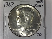 1967 40 % Silver Kennedy Half Dollar