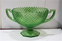 A Large Green Glass Center Bowl
