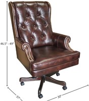 Tufted Leather Swivel Office Chair (In Box)
