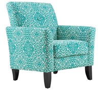Damask Style Blue Arm Fabric Chair (In Box)