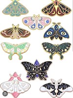 10 PIECES BUTTERFLY ENAMEL PINS SET