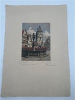 Signed Paul Sollman etching