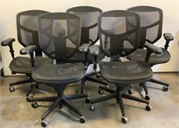 (5) Realspace Mesh Back Rolling Office Chairs