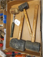 BOX OF RUBBER HAMMERS
