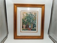 CeZanne Numbered Potted Plant lithograph gold fram