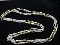 Costume Jewelry 30" Silver/Gold Tones Necklace
