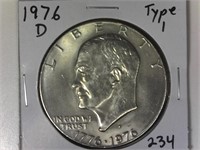 1976-D Type 1 Rev Ike Dollar