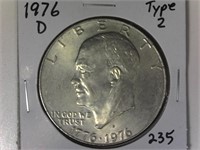 1976-D Type 2 Rev Ike Dollar