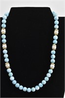STAUER Larimar & Freshwater Pearl Necklace
