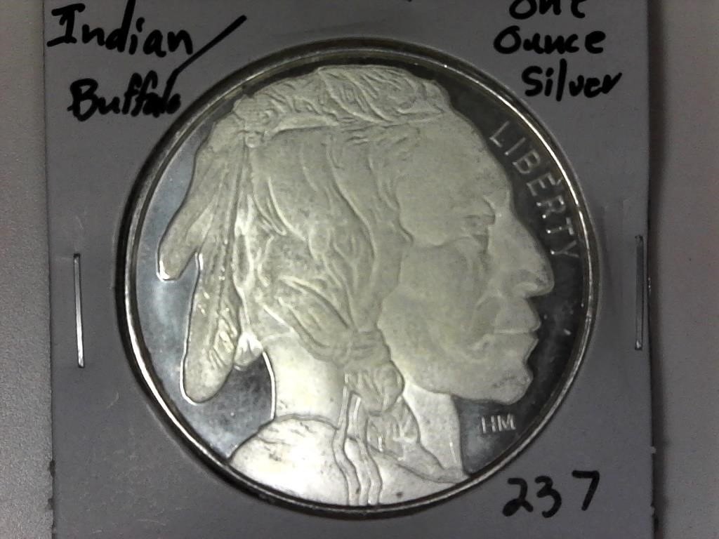 Indian/Buffalo one Ounce Silver Round