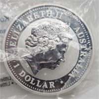 2001 Australia Kookaburra 1 oz Fine Silver $1 Coin