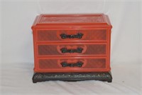 Vintage Oriental Motif Plastic/Lucite Jewelry Box