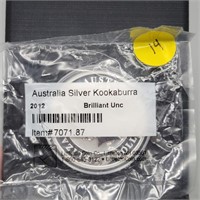 2012 Australia Kookaburra 1 oz Fine Silver $1 Coin