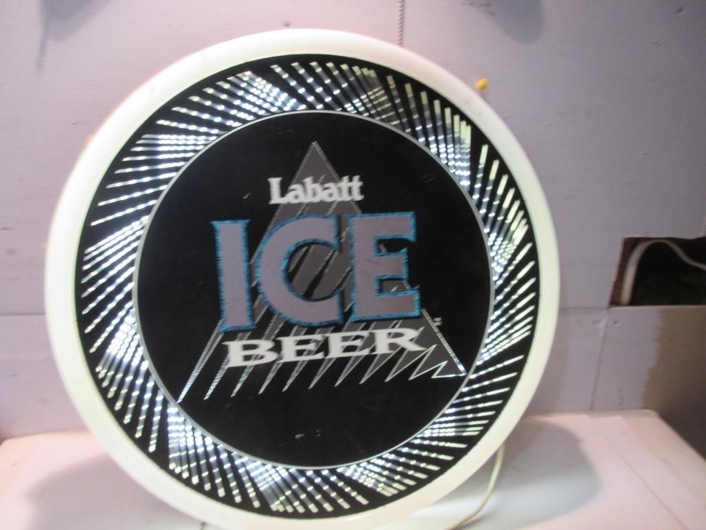 LARGE LABATT ICE BEER SIGN- WORKS