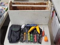Wood Tool Carrier W/Nut Drivers & More