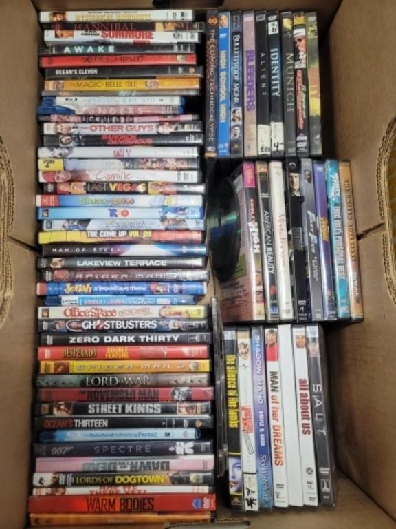 Box W/Hit Movie DVD'S