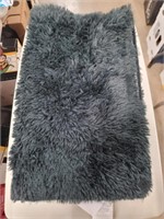 Black Fluffy Area Mat