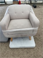 Beige Arm Chair 34 by 33 by 32 height