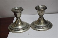 A Pair of Sterling Candle Holders