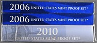 (2) 2006, (1) 2010 US PROOF SETS