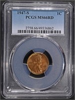 1947-S LINCOLN CENT PCGS MS66RD