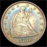 1876 Twenty Cent Piece NEARLY UNCIRCULATED