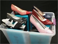 Tub of six pairs of Bellini pumps, mostly 9M