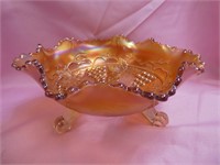 Fenton Grapes & Leaves Marigold 3 Footed,
