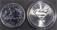 (2) 1 OZ .999 SILVER CANADIAN ROUNDS