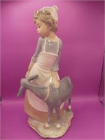 N A O By Llardro Girl & Goat Figurine 12" H