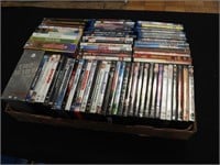 Box of DVDs including The Wire and Weed and