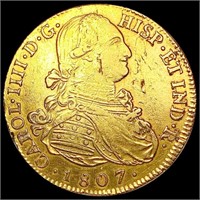 1807 Colombia .7615oz Gold 8 Escudos LIGHTLY