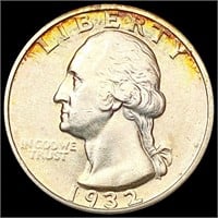 1932-S Toned Washington Silver Quarter CHOICE AU