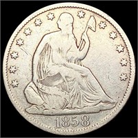 1858-O Seated Liberty Half Dollar LIGHTLY
