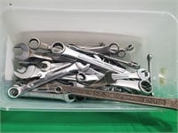 Small Tote of Assorted Wrenches
