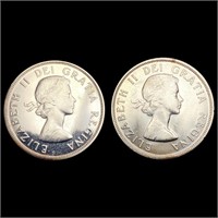 [2] Canada Silver Dollars [1958, 1963] CHOICE BU