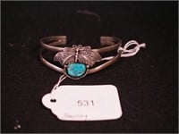 Sterling cuff bracelet with turquoise