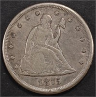 1875-CC 20-CENT PIECE XF