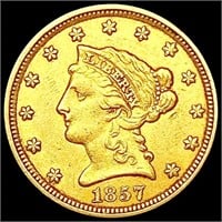 1857 $2.50 Gold Quarter Eagle CLOSELY