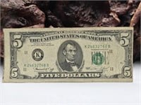 1974 $5 Note / Bill Offset Cut Error